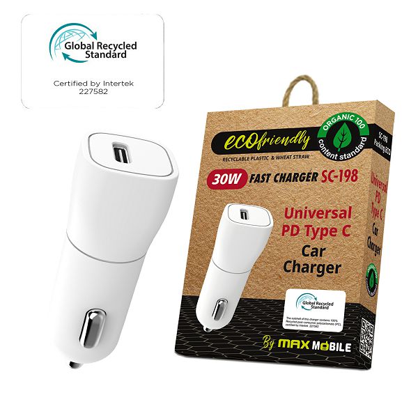 MAXMOBILE AUTO ADAPTER PD FAST CHARGE TYPE C, SC-198 30W, GRS, ECO-0