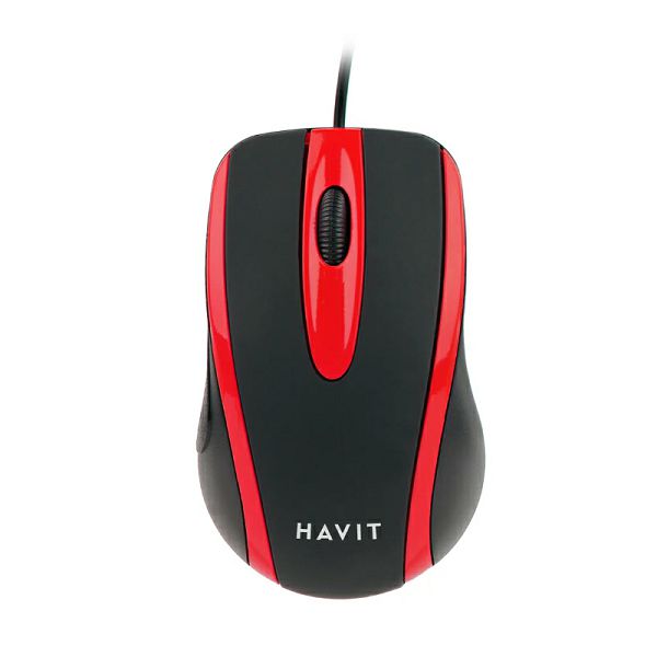 Optički miš HAVIT HV-MS753 (USB, 3 tipke, 1000 DPI, crno-crveni)