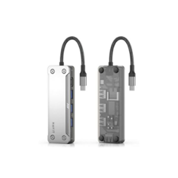 HAVIT 5X HUB Type-C, HDTV+PD 100W HB4020 (USB-A*3, HDTV HDMI, PD 100W, Dimenzije 112*36*17mm, Jamstvo 24 mjeseca)-0