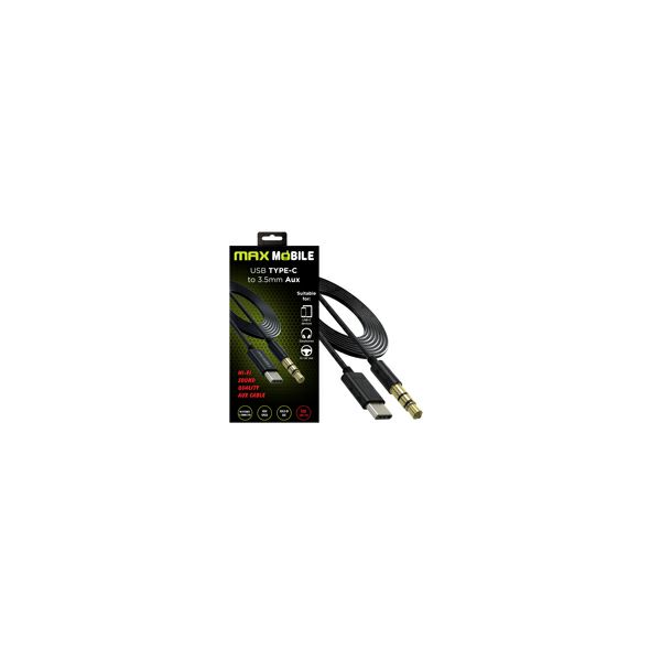 MAXMOBILE ADAPTER TYPE C - AUX -3.5mm, crni 1m-1
