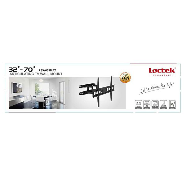 Nosač za TV zidni LOCTEK PSW-653MAT (32"-70", do 35 kg, nagib 5°, zakret 15°)-1