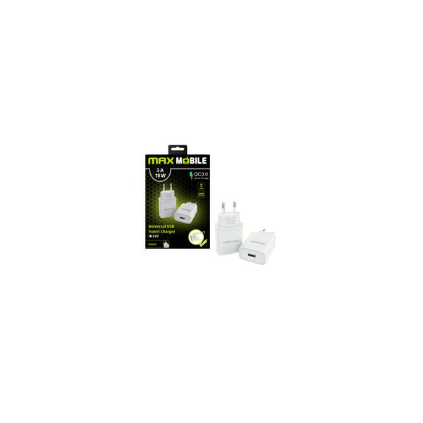MAXMOBILE KUĆNI ADAPTER Q.C 3.0 QUICK CHARGE USB TR207 3A bijeli-1