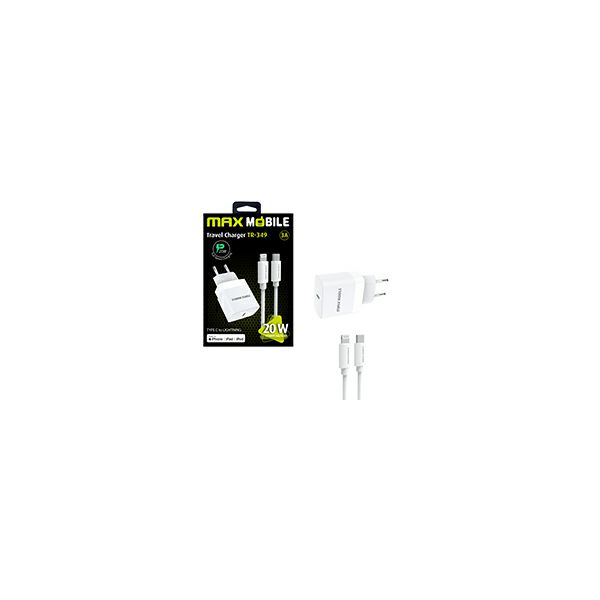 MAXMOBILE KUĆNI PUNJAČ PD QC 3.0 SET 2U1 TYPE C+KABEL,MFI Apple TR349-1