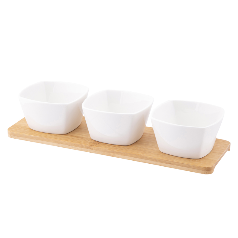 Altom Design set 3 zdjelice na podlozi od bambusa - 01010052519-0