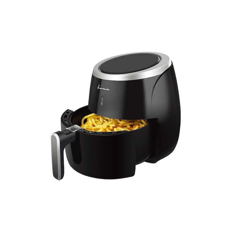 Friteza na vrući zrak FRAM FAF-MD2000BK (Digitalni zaslon, Kapacitet košarice 5L, Podesiva temperatura 80-200°C, Snaga 2000W, Crna)-0