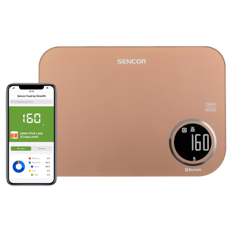 Sencor pametna bluetooth kuhinjska vaga SKS 7076GD-0