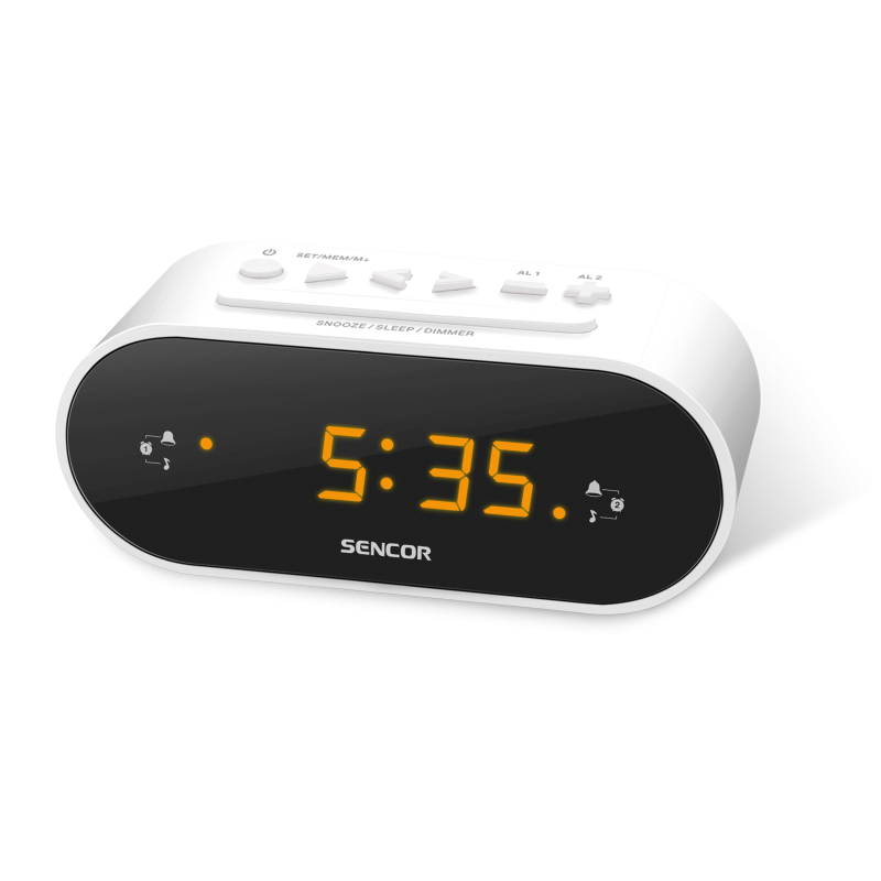 Radio sat SENCOR SRC 1100 W (fm radio, dual alarm, bijeli)-0