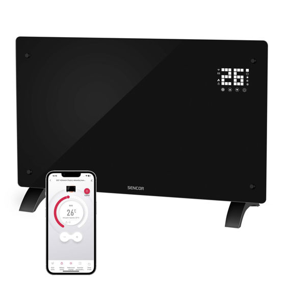 Konvektorska grijalica SENCOR SCF 4241BK (2000w, wi-fi, staklena, crna)-1