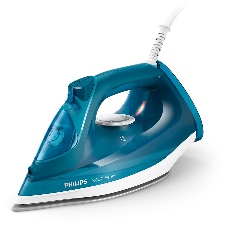 Parno glačalo PHILIPS 3000 Series DST3040/70 (2400 W, 40 g/min, 200 g udar pare, 300 ml, keramička ploča glačala)-0