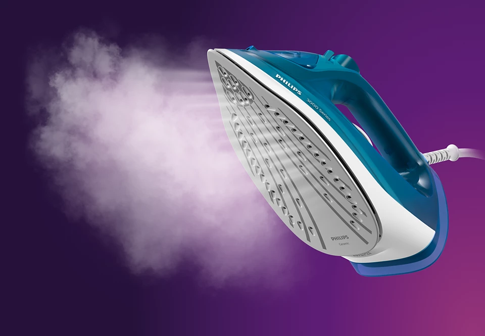 Parno glačalo PHILIPS 3000 Series DST3040/70 (2400 W, 40 g/min, 200 g udar pare, 300 ml, keramička ploča glačala)-2