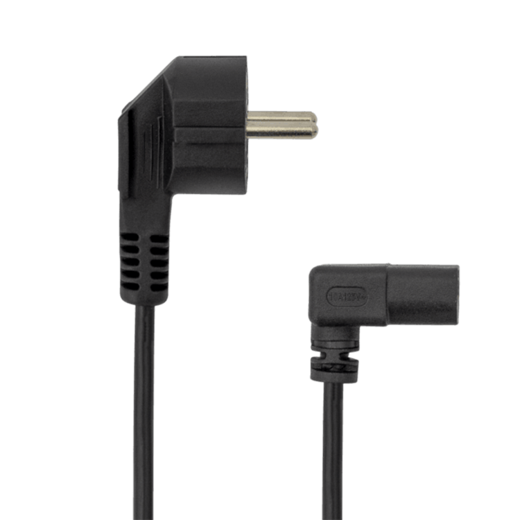 KABEL C-13 PC - SCHUKO POWER, Kutni 90°, 2 m-2