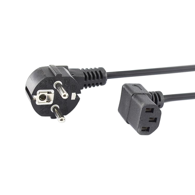 KABEL C-13 PC - SCHUKO POWER, Kutni 90°, 2 m-3