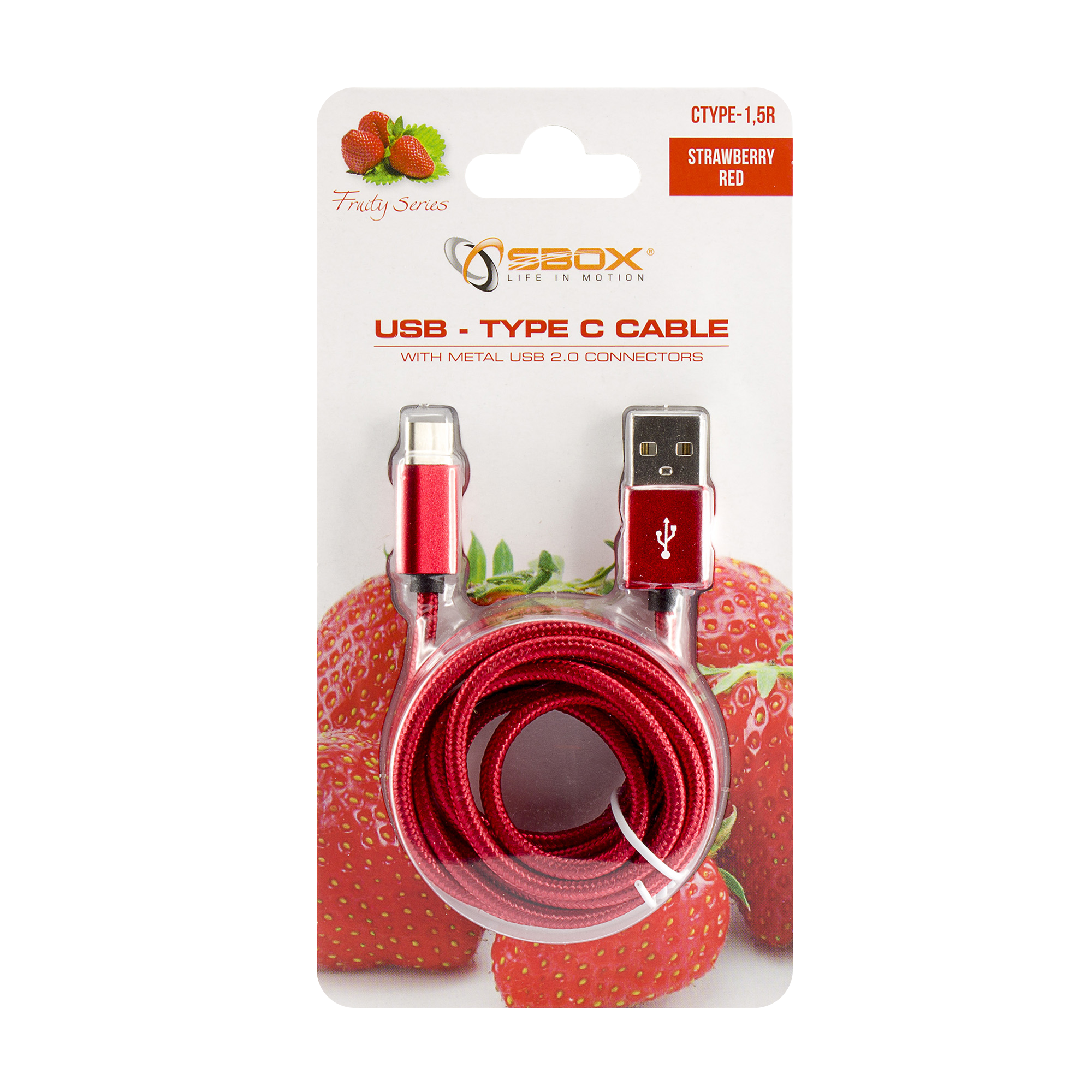 KABEL USB Muški -> TYPE-C Muški 1.5 m Crveni-1