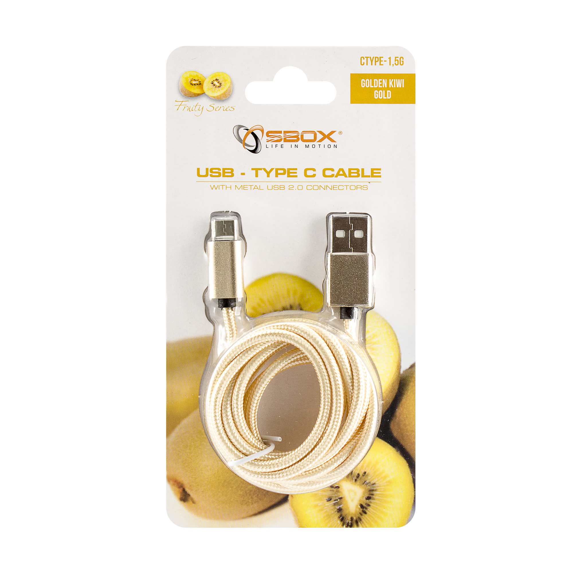 KABEL USB Muški -> TYPE-C Muški 1.5 m Zlatni-1