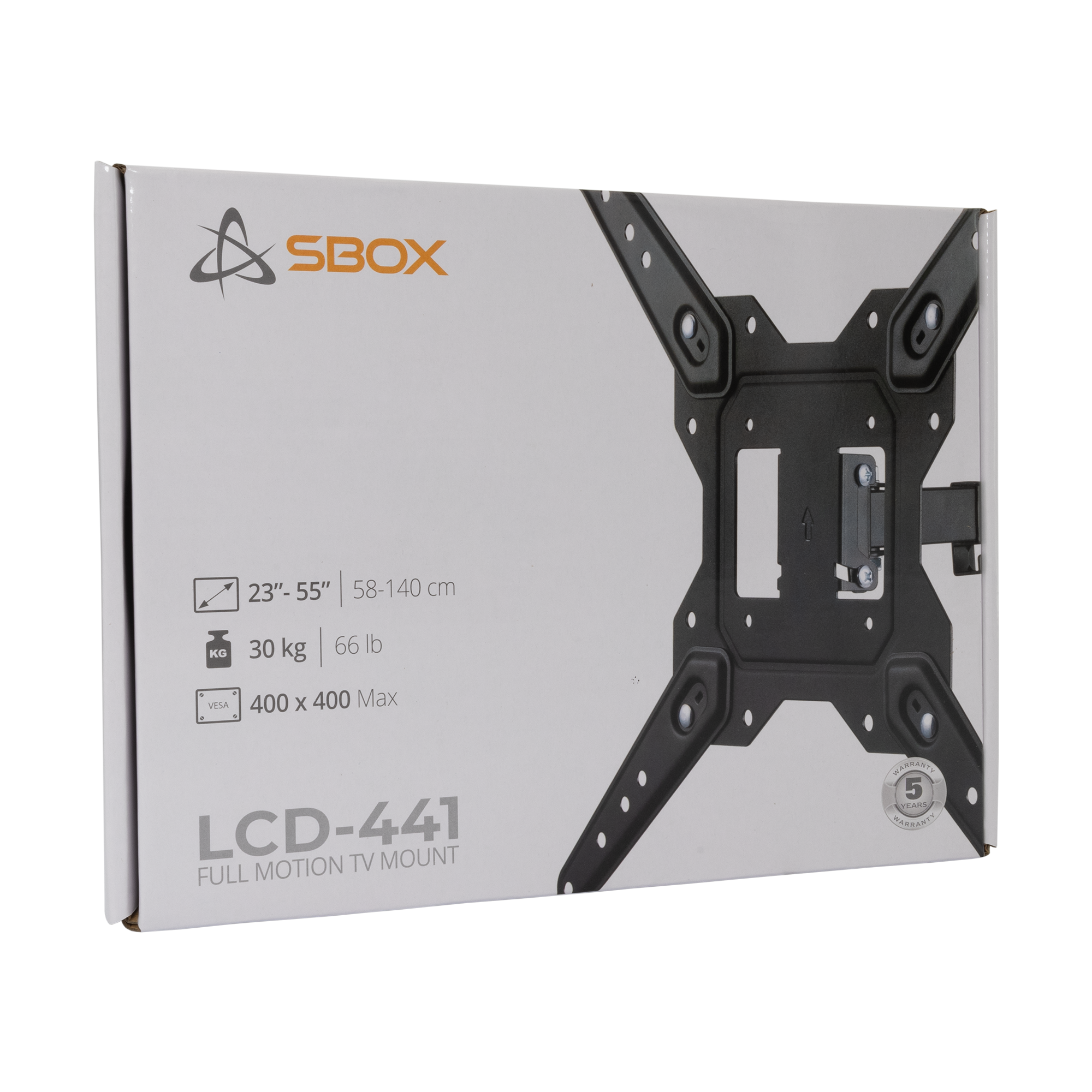 Nosač za TV zidni SBOX LCD-441 (23"-55", do 30 kg, nagib +5°/ - 8°, zakret +90°/ -90°, sa zglobom)-7