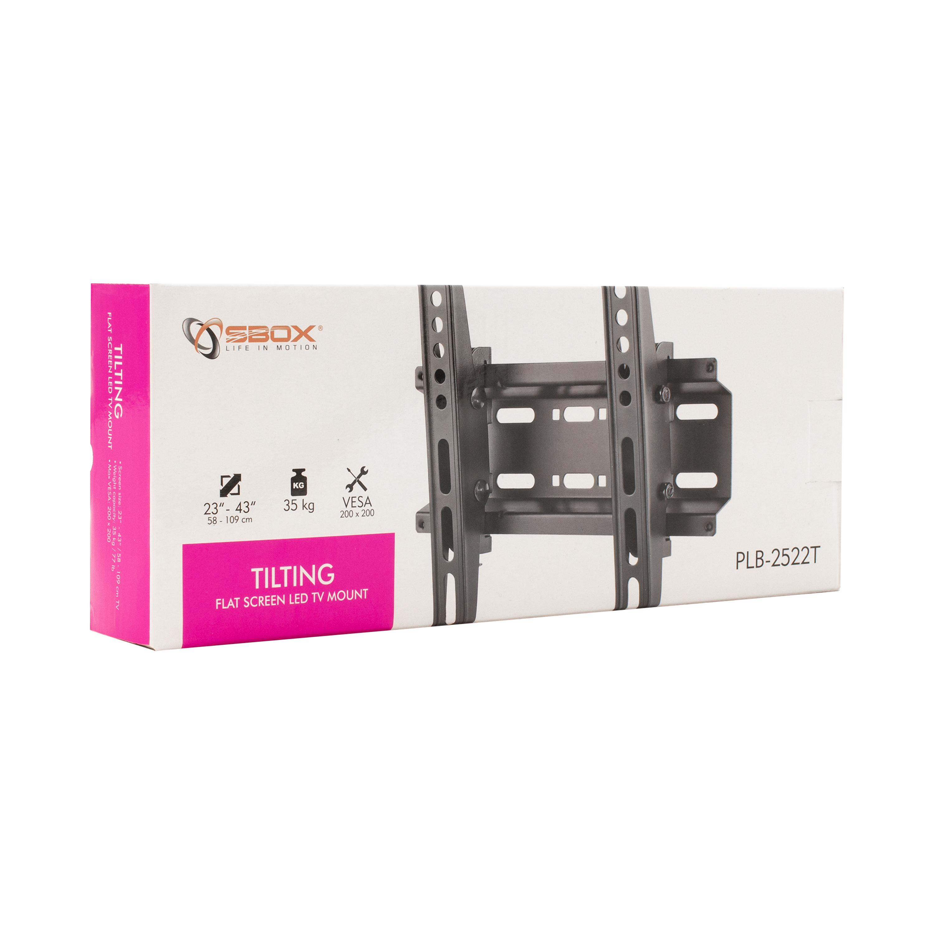 Nosač za TV zidni SBOX PLB-2522T (23"- 43", do 35 kg, nagib 5°/ -10°)-2