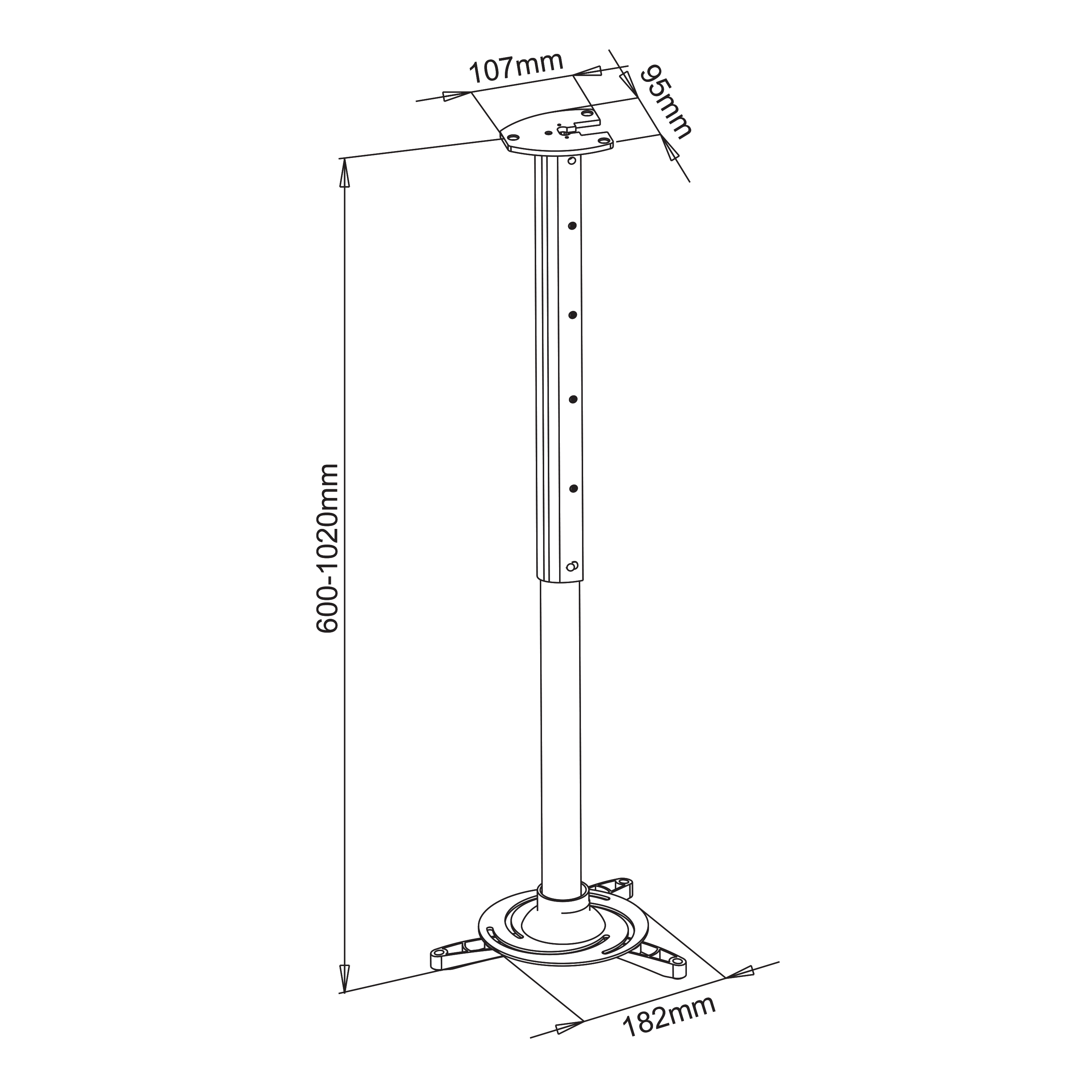 Stropni nosač za projektor SBOX PM-102XL-1