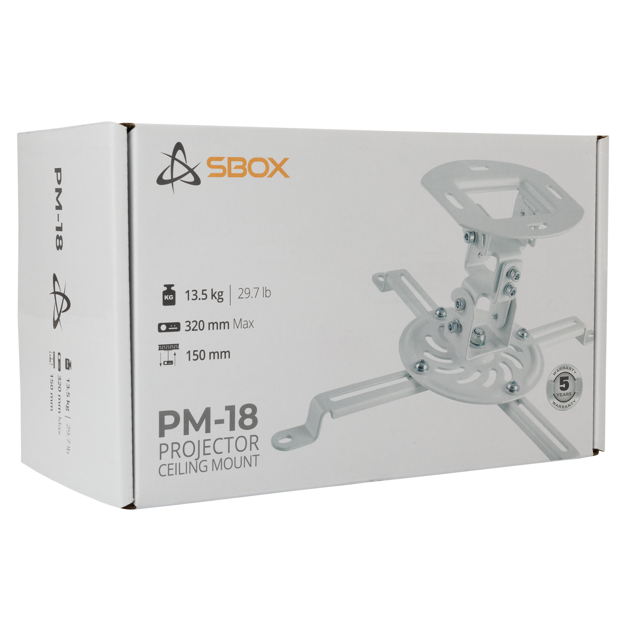 Stropni nosač za projektor SBOX PM-18 (nagib +-15°, rotacija 360°)-5