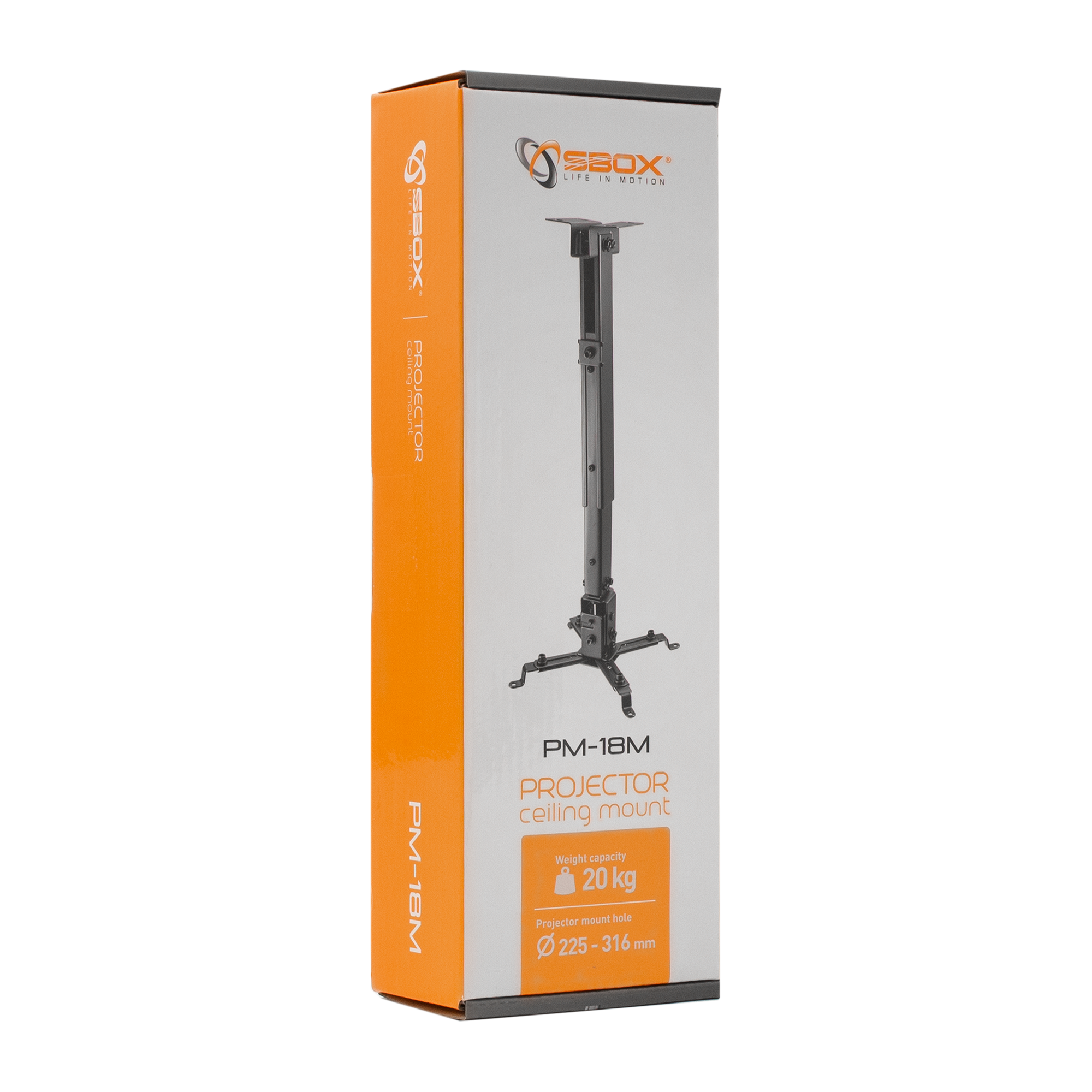 Stropni nosač za projektor SBOX PM-18M (-15° do +15°)-12