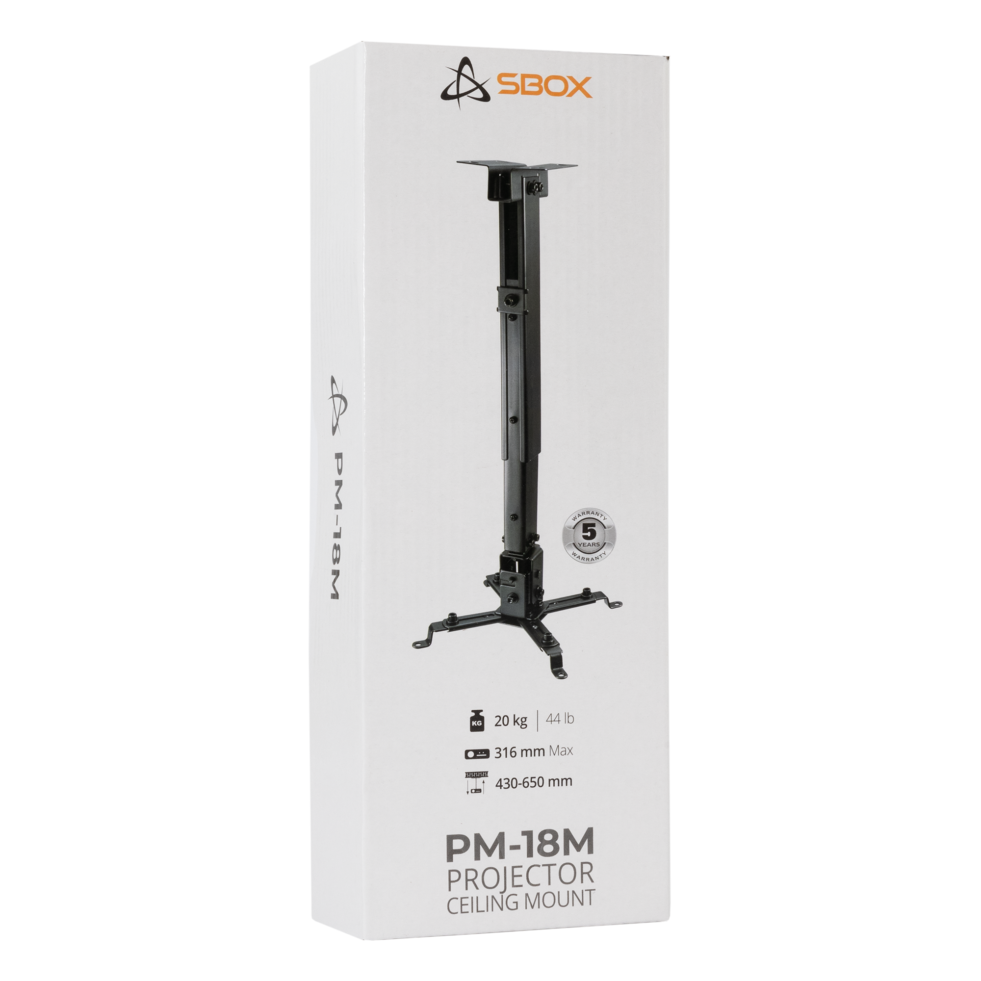 Stropni nosač za projektor SBOX PM-18M (-15° do +15°)-11
