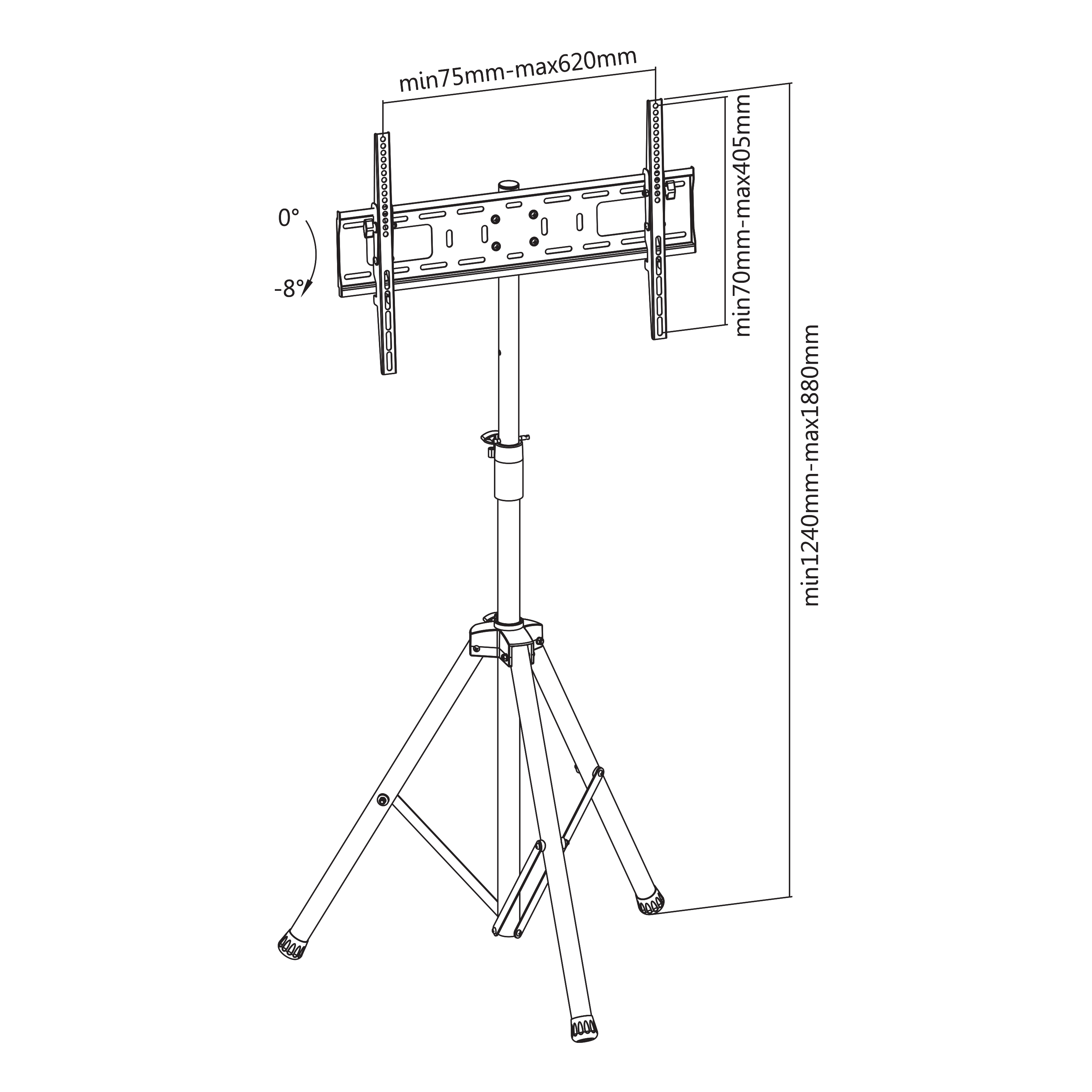Podni stalak za TV SBOX FST-846 Tripod (37"-70", rotacija 90°, nagib +5°/- 12°)-6