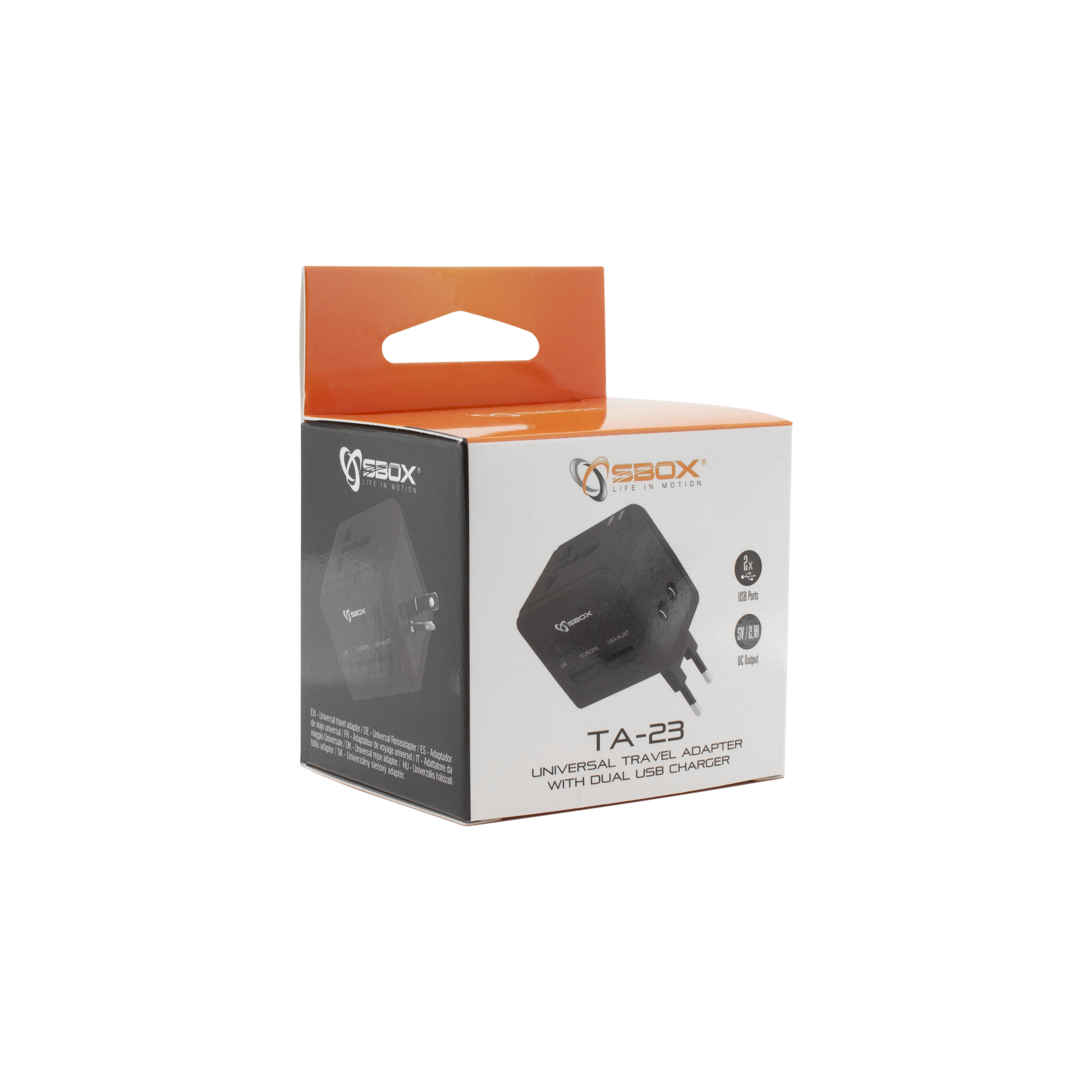 Putni adapter SBOX univerzalni + USB punjač SBOX TA-23-13
