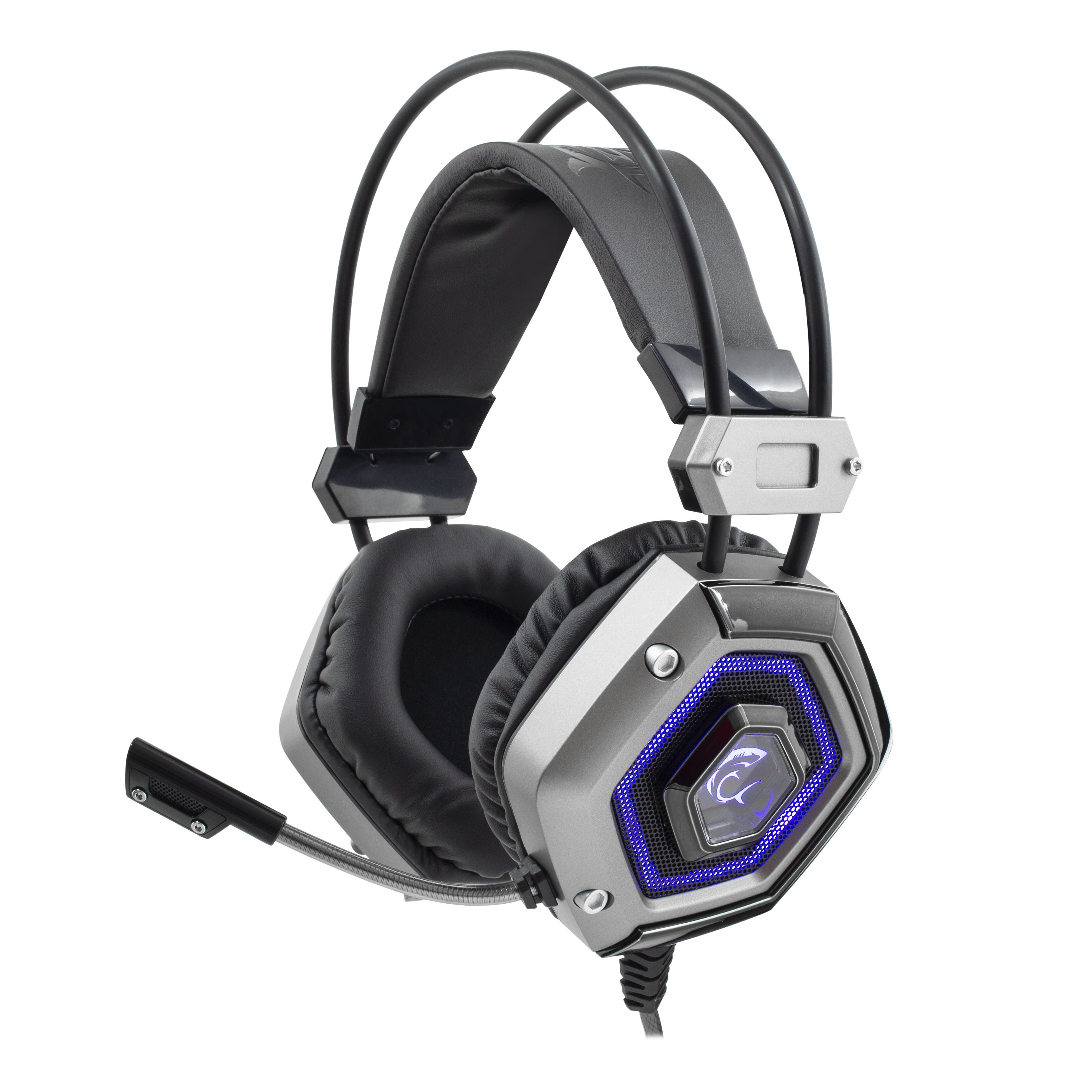 Slušalice WHITE SHARK GH-1841 LION, žičane, gaming, mikrofon, over-ear, PC, PS4, PS5, LED crno-srebrne-0