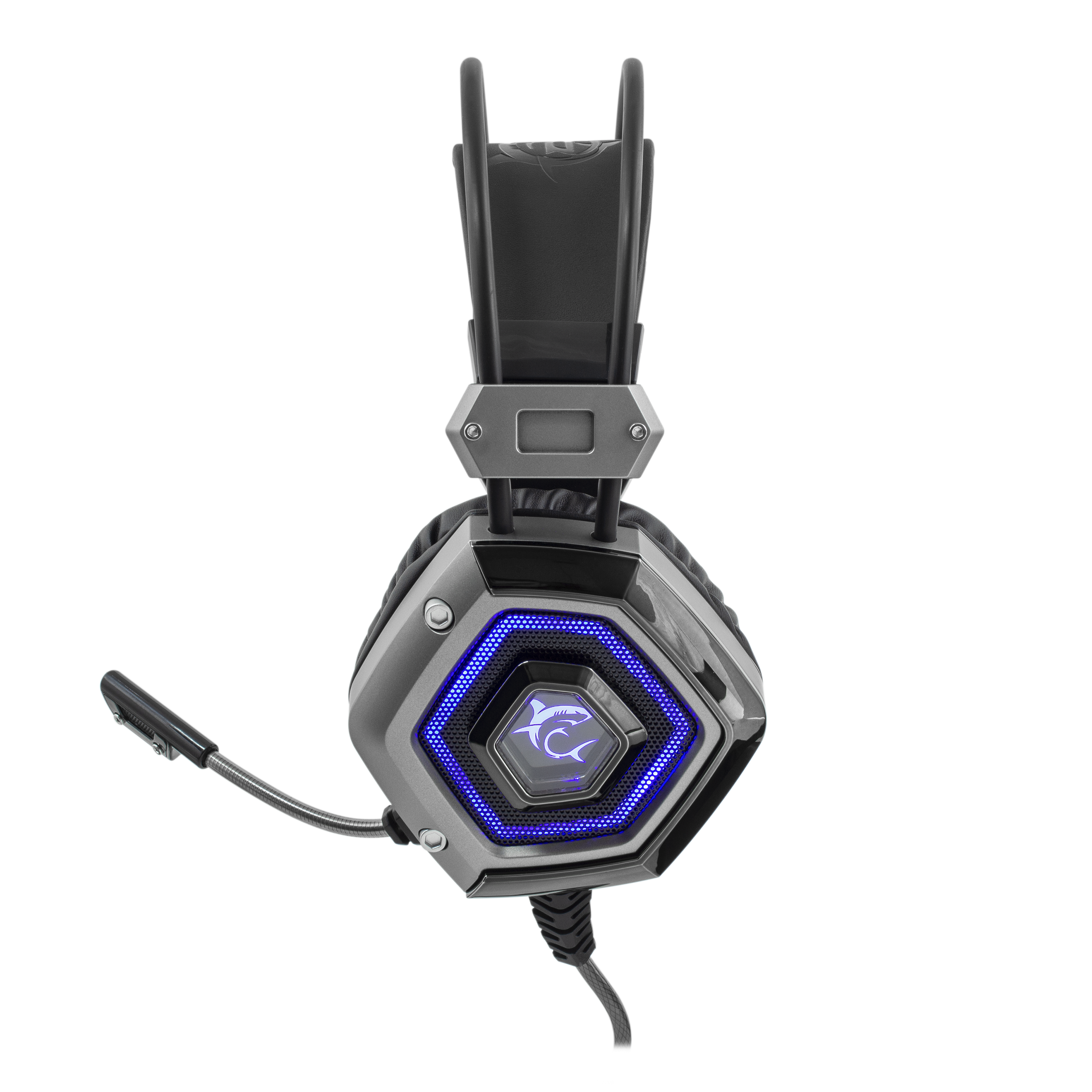 Slušalice WHITE SHARK GH-1841 LION, žičane, gaming, mikrofon, over-ear, PC, PS4, PS5, LED crno-srebrne-1