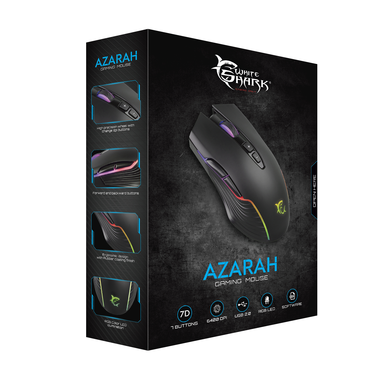 Miš WHITE SHARK GM-5003 AZARAH RGB, 6.400 dpi-11