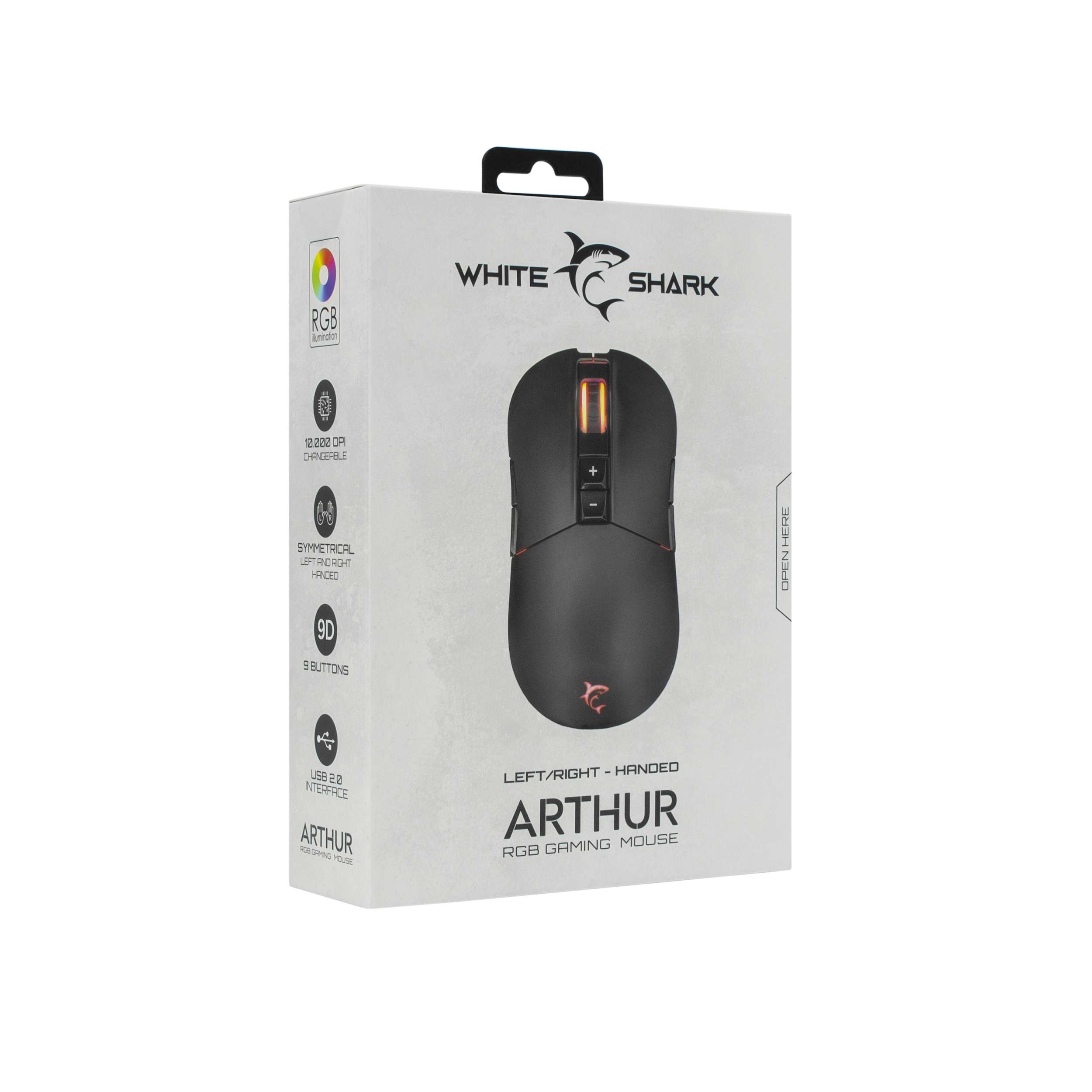 Miš WHITE SHARK GM-9005 ARTHUR crni RGB / 10.000 dpi-7