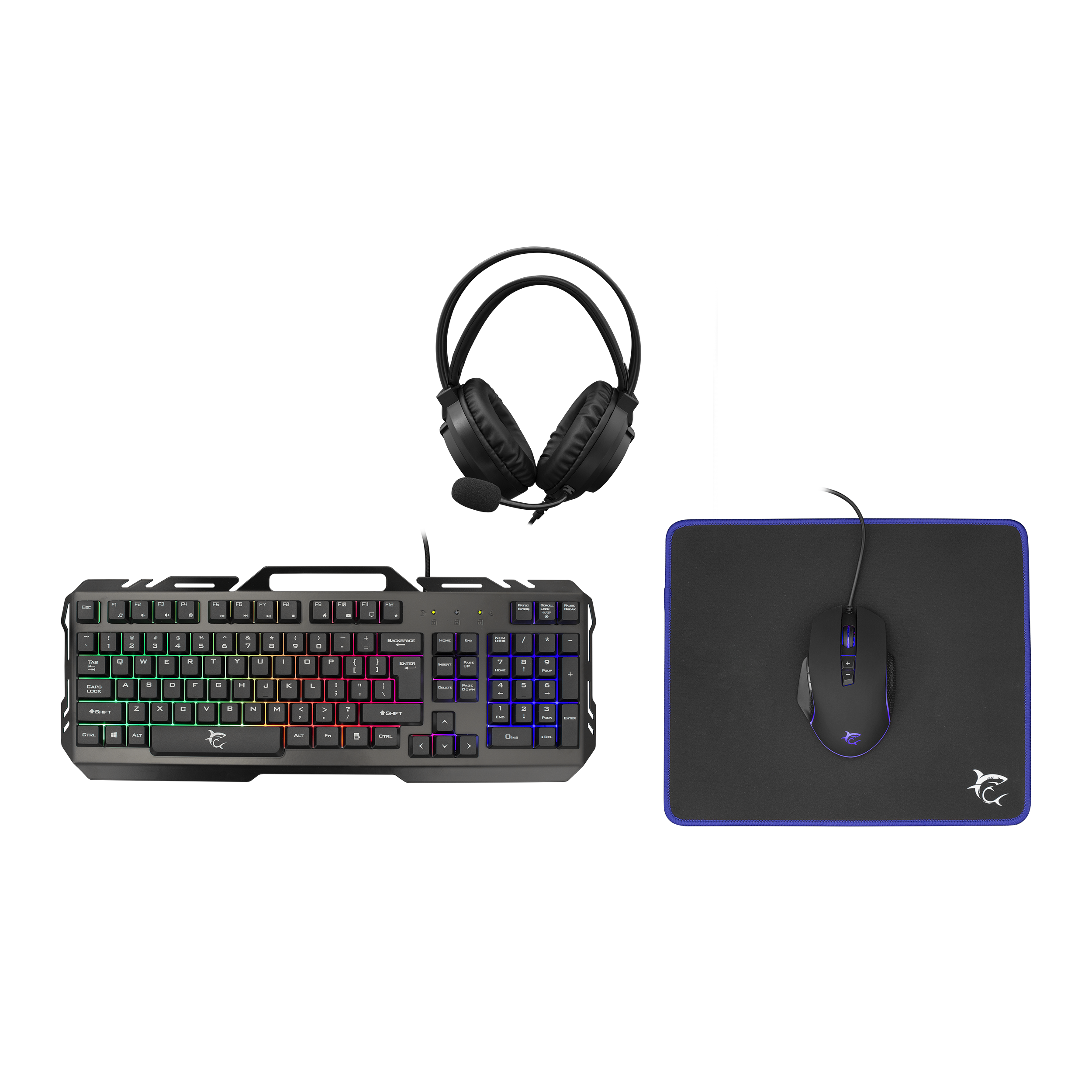 Gaming set WHITE SHARK tipkovnica + miš + podloga + slušalice GC-4103 CHEYENNE - 4in1/HR-0