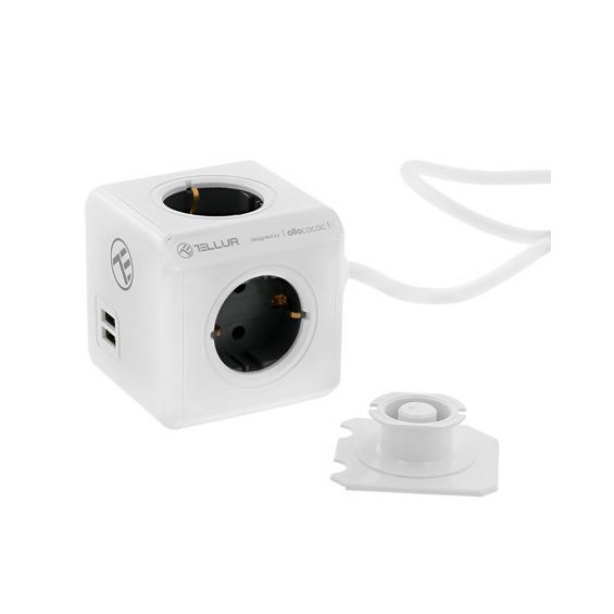 TELLUR PRODUŽNI KABEL POWERCUBE, 4-PORTA+2xUSB, 1.5m-2