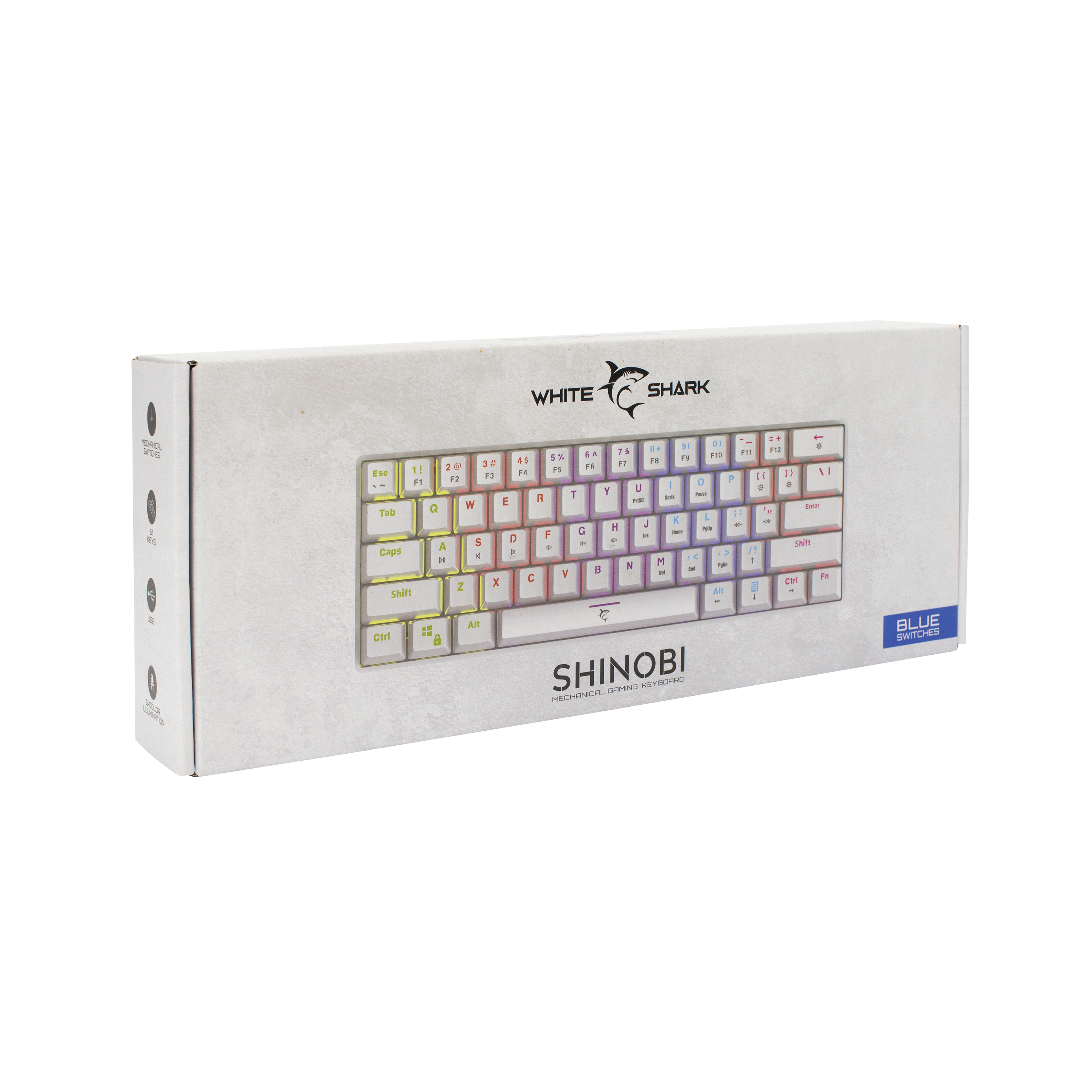 Tipkovnica WHITE SHARK GK-2022 SHINOBI Bijela - Mehanicka / HR - PLAVI.SW-7