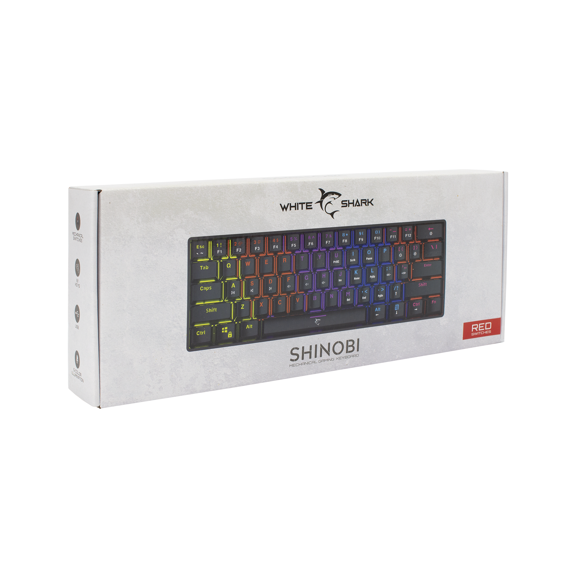 White Shark TIPKOVNICA GK-2022 SHINOBI Crna - Mehanicka / HR - RED SW.-7