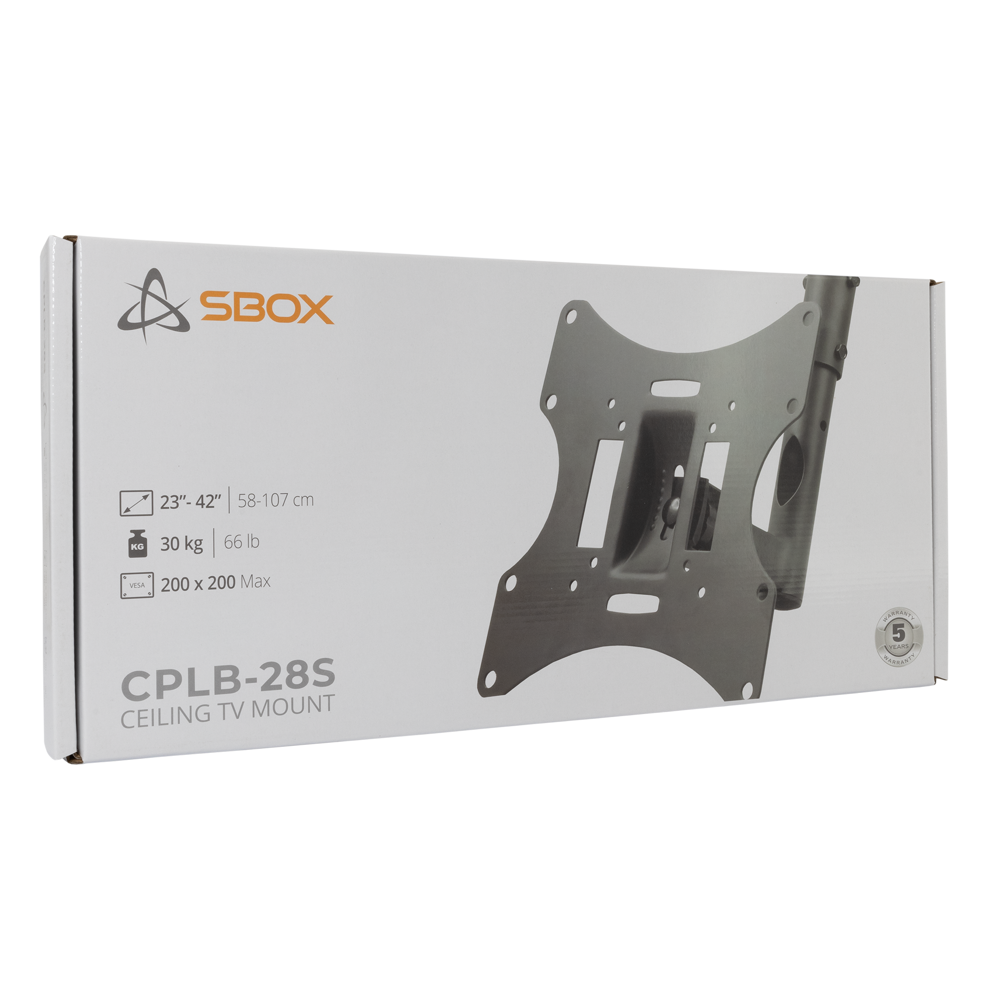 Nosač za TV stropni SBOX CPLB-28S (23"- 42", do 30 kg, nagib +-20°, zakret 180°)-13