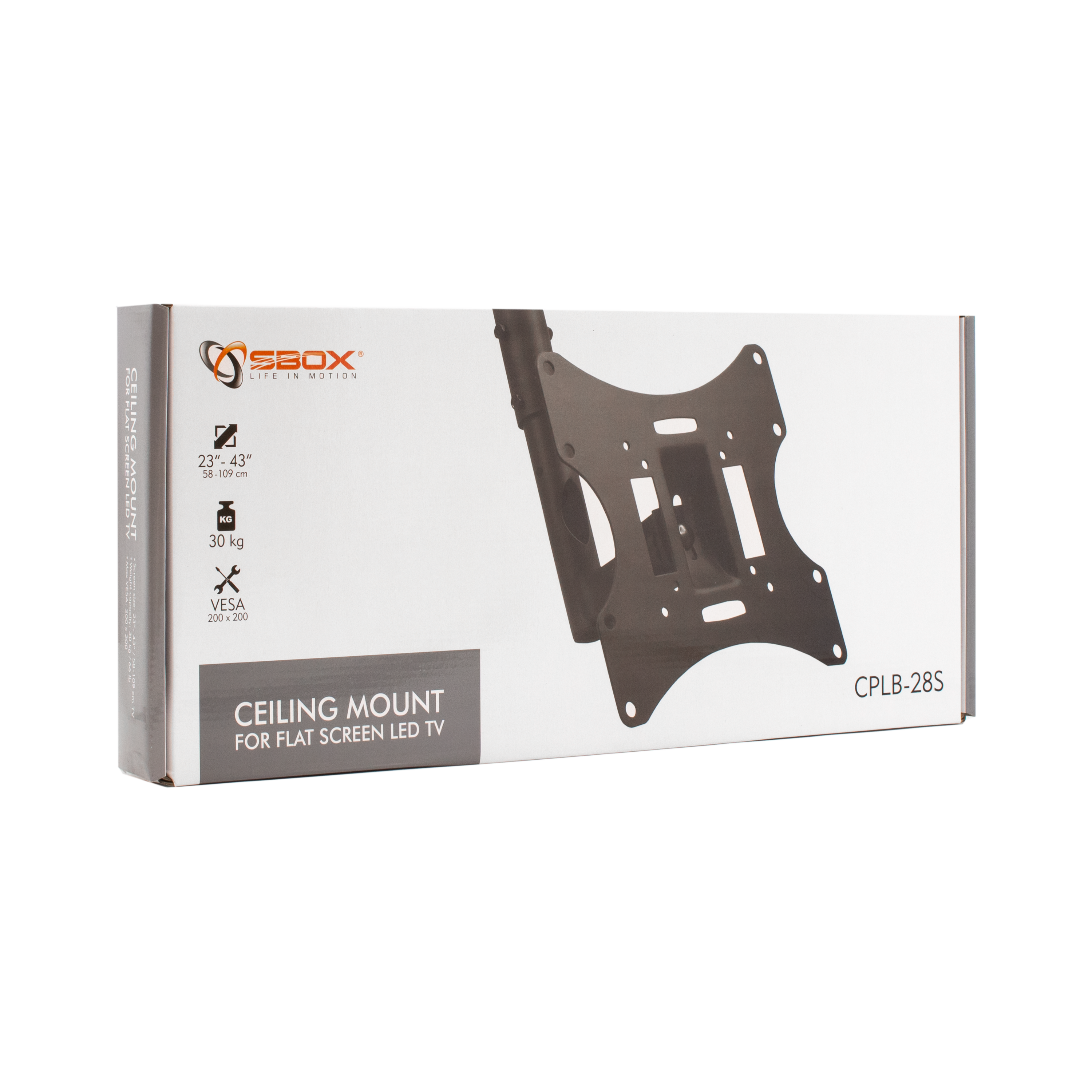 Nosač za TV stropni SBOX CPLB-28S (23"- 42", do 30 kg, nagib +-20°, zakret 180°)-22