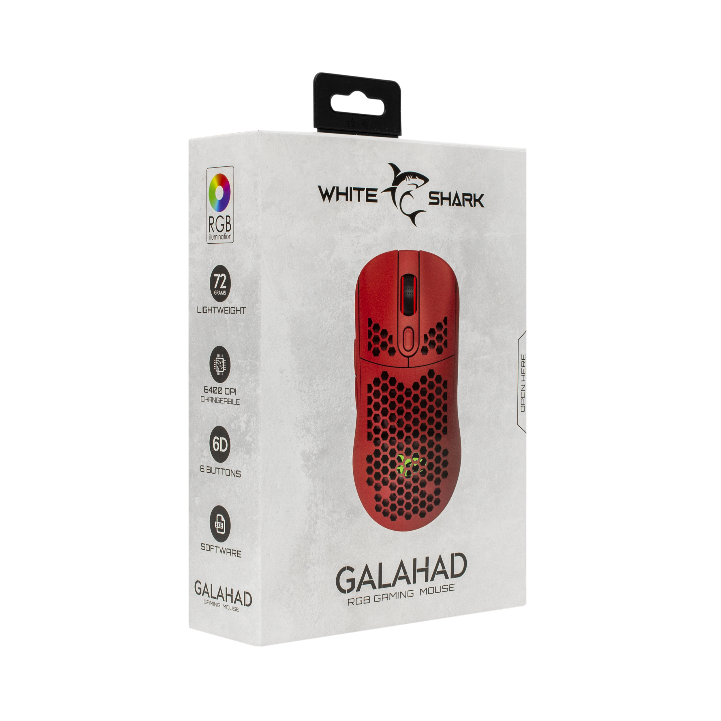 Miš WHITE SHARK GM-5007 GALAHAD, žičani, gaming, 6400DPI, RGB, crveni-13