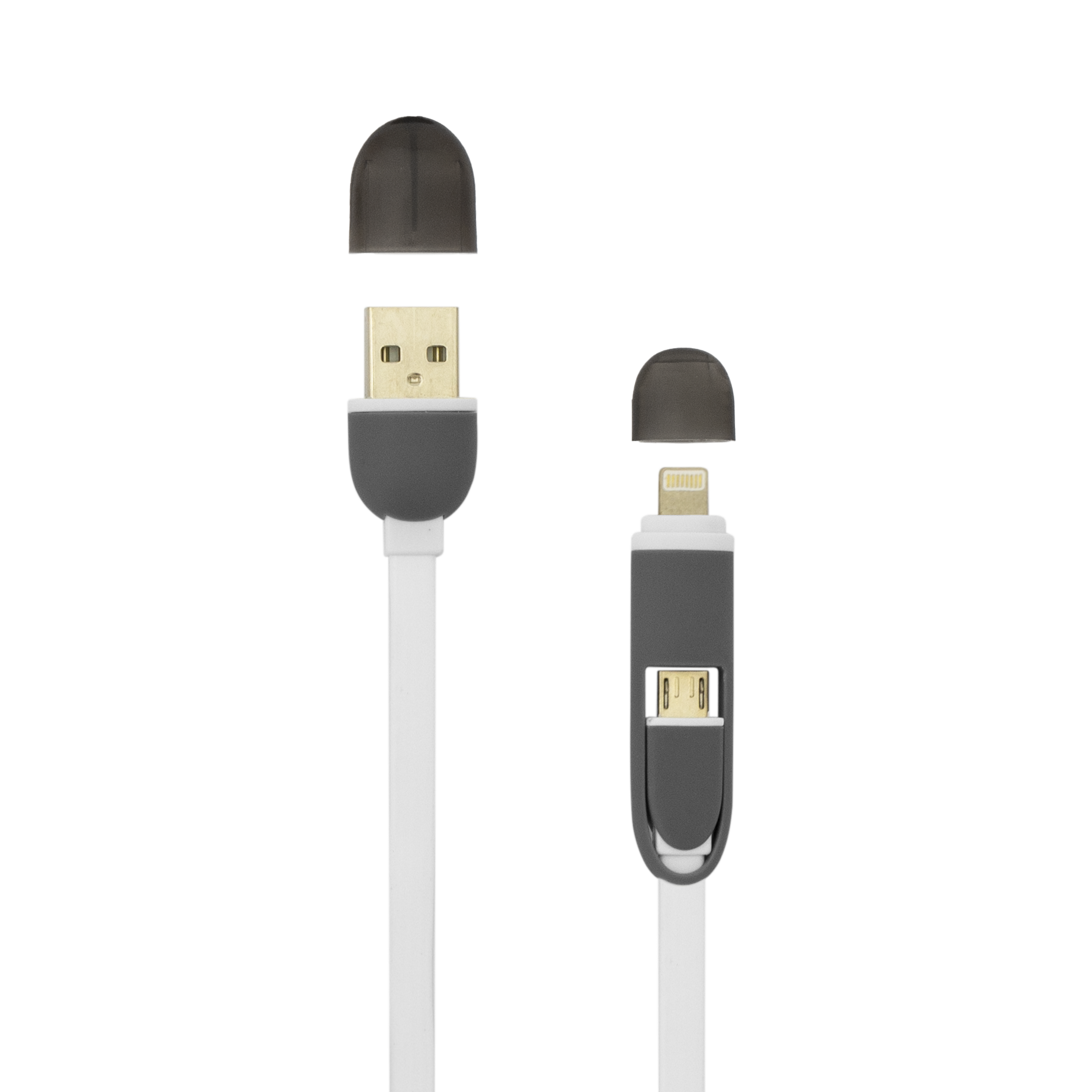 KABEL USB A Muški -> MICRO USB + 8-pin iPh Muški 1 m Bijeli / RETAIL