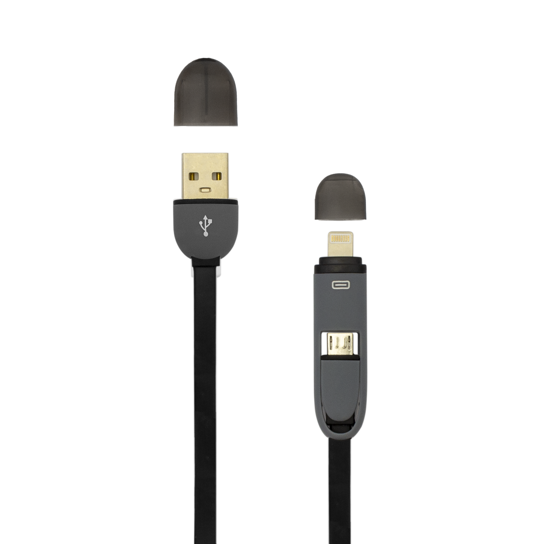 KABEL USB A Muški -> MICRO USB + 8-pin iPh Muški 1 m Crni / RETAIL-0