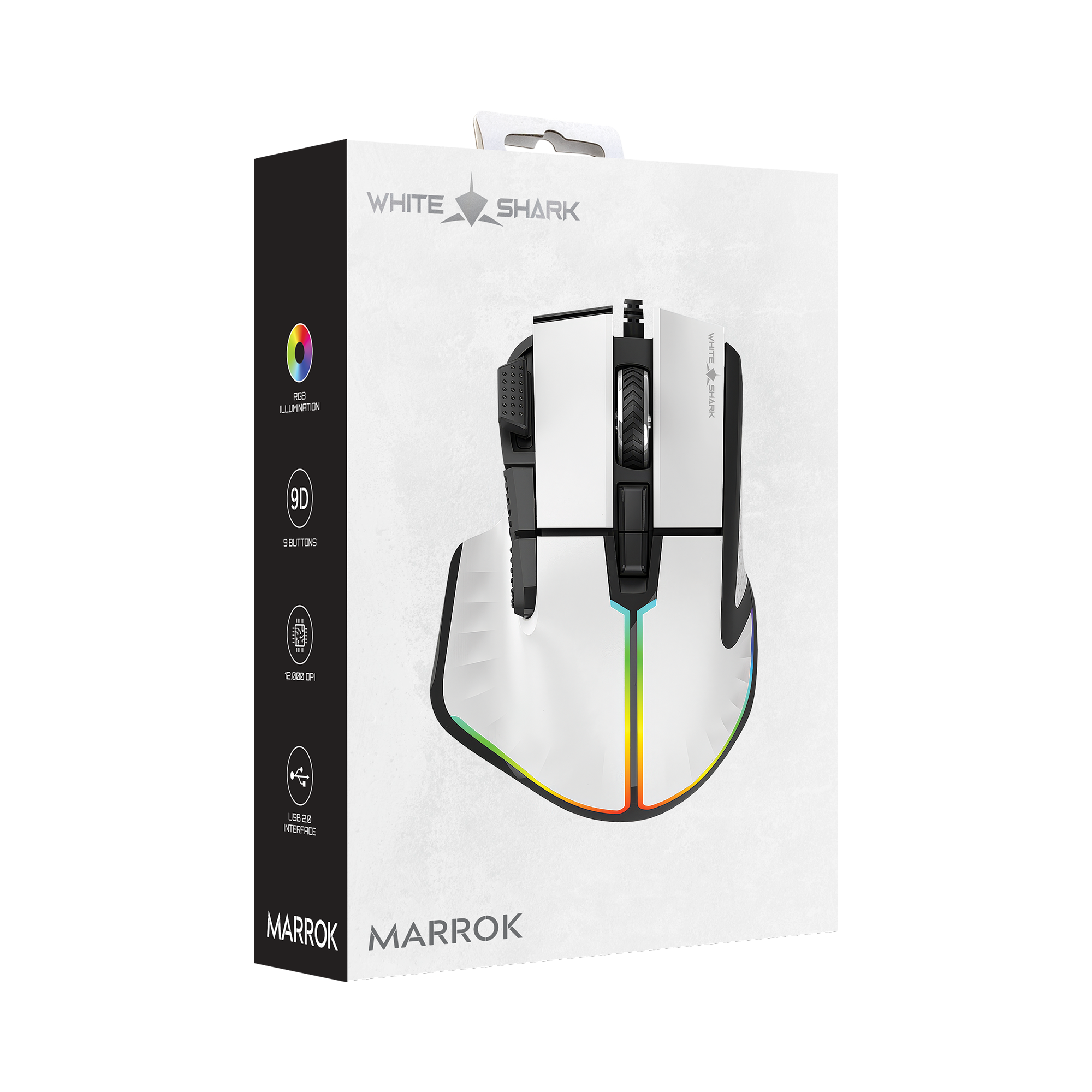 Miš WHITE SHARK GM-9006 MARROK bijeli RGB / 12.000 dpi-19