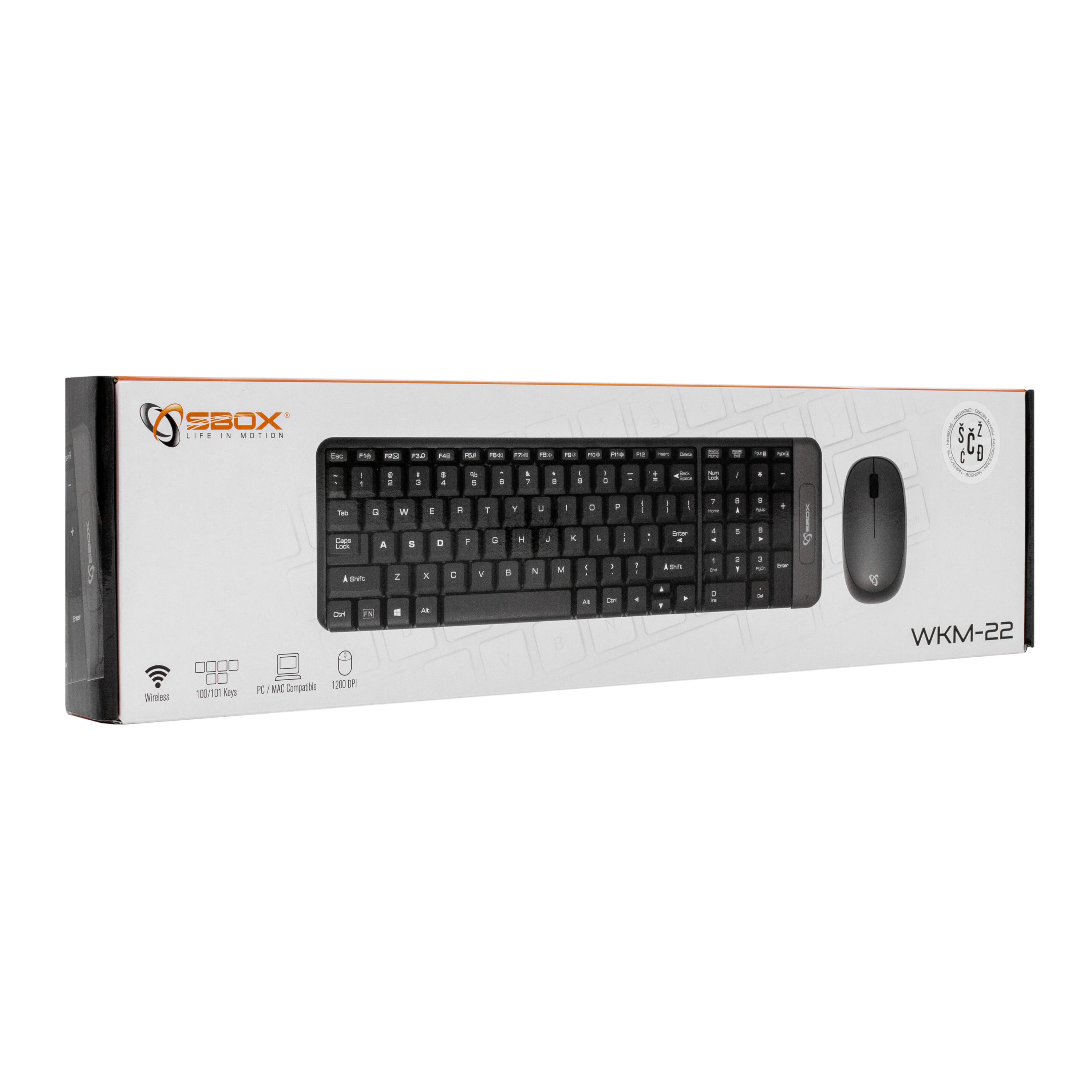 TIPKOVNICA + MIŠ SBOX WKM-22 / Bežični / HR-6