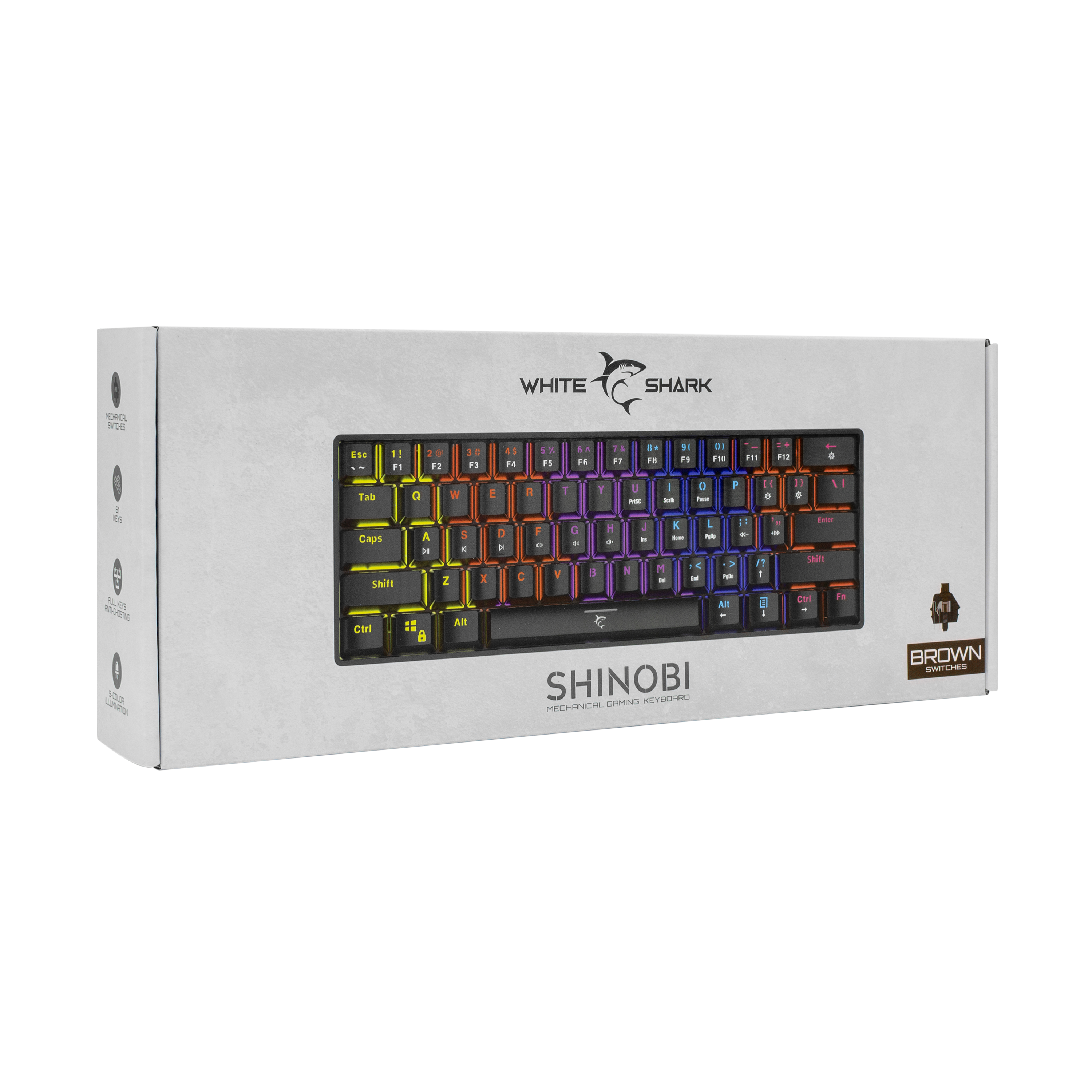 Tipkovnica WHITE SHARK GK-2022 SHINOBI crna - mehanička / US- brown swithces-8