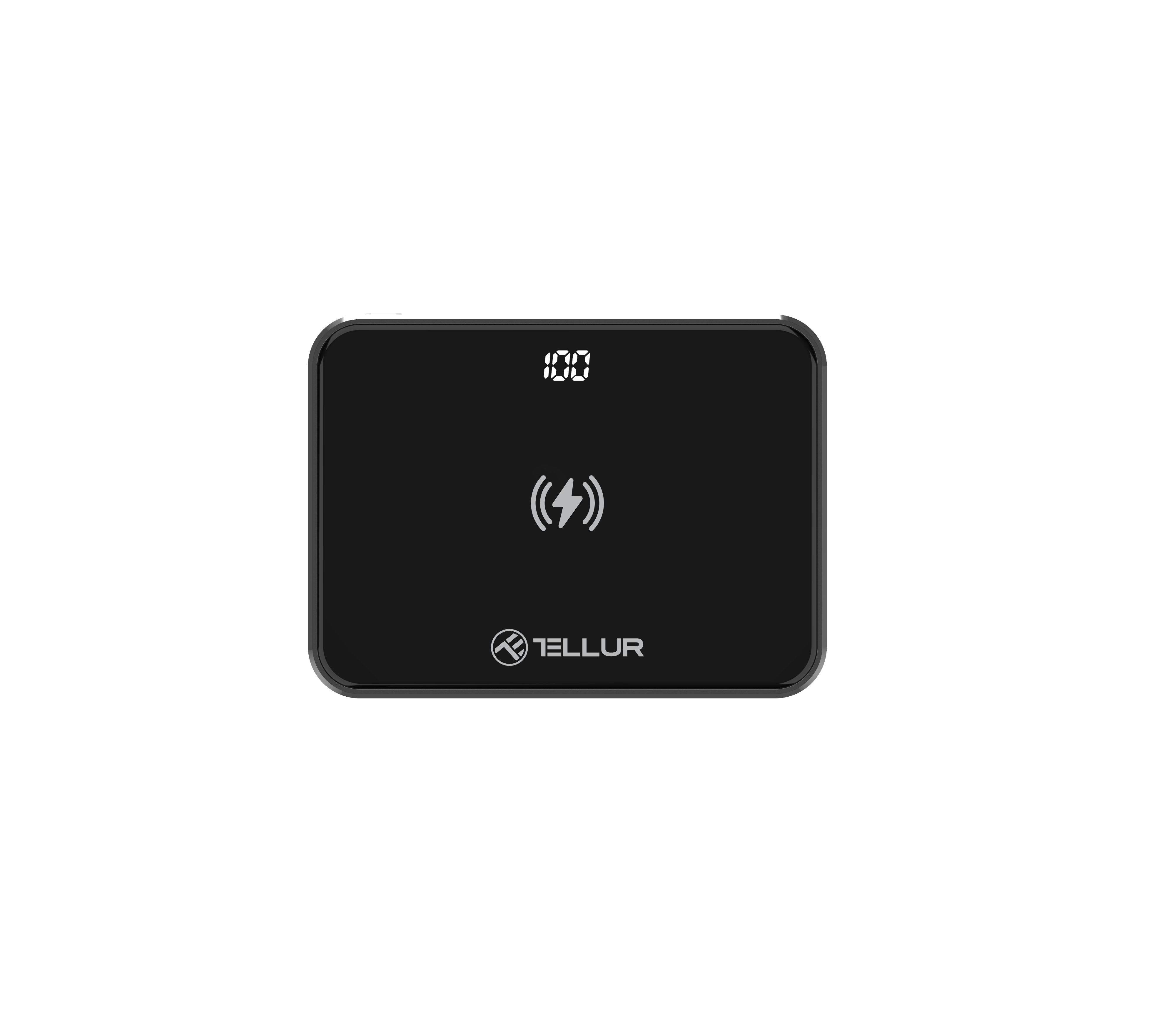 Power bank TELLUR GPD100 Graphene 10000mAh Qi + 2xQC3.0 + PD crni-3