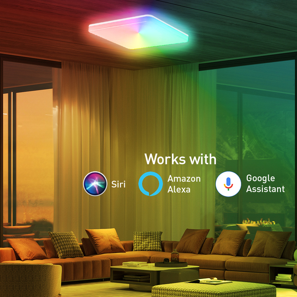 Svjetiljka TELLUR SMART WIFI CEILING LIGHT RGB 24W pravokutno bijelo-8