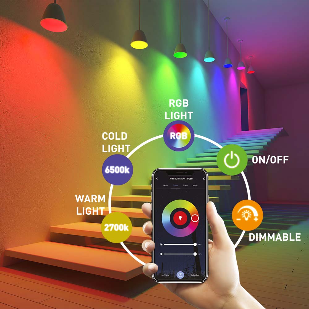 LED žarulja TELLUR SMART WIFI E27 9W bijela/topla/RGB, dimmer-7