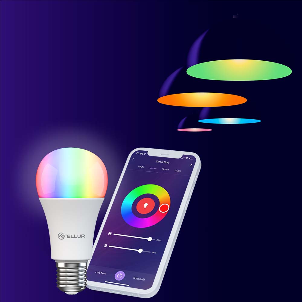 LED žarulja TELLUR SMART WIFI E27 9W bijela/topla/RGB, dimmer-2