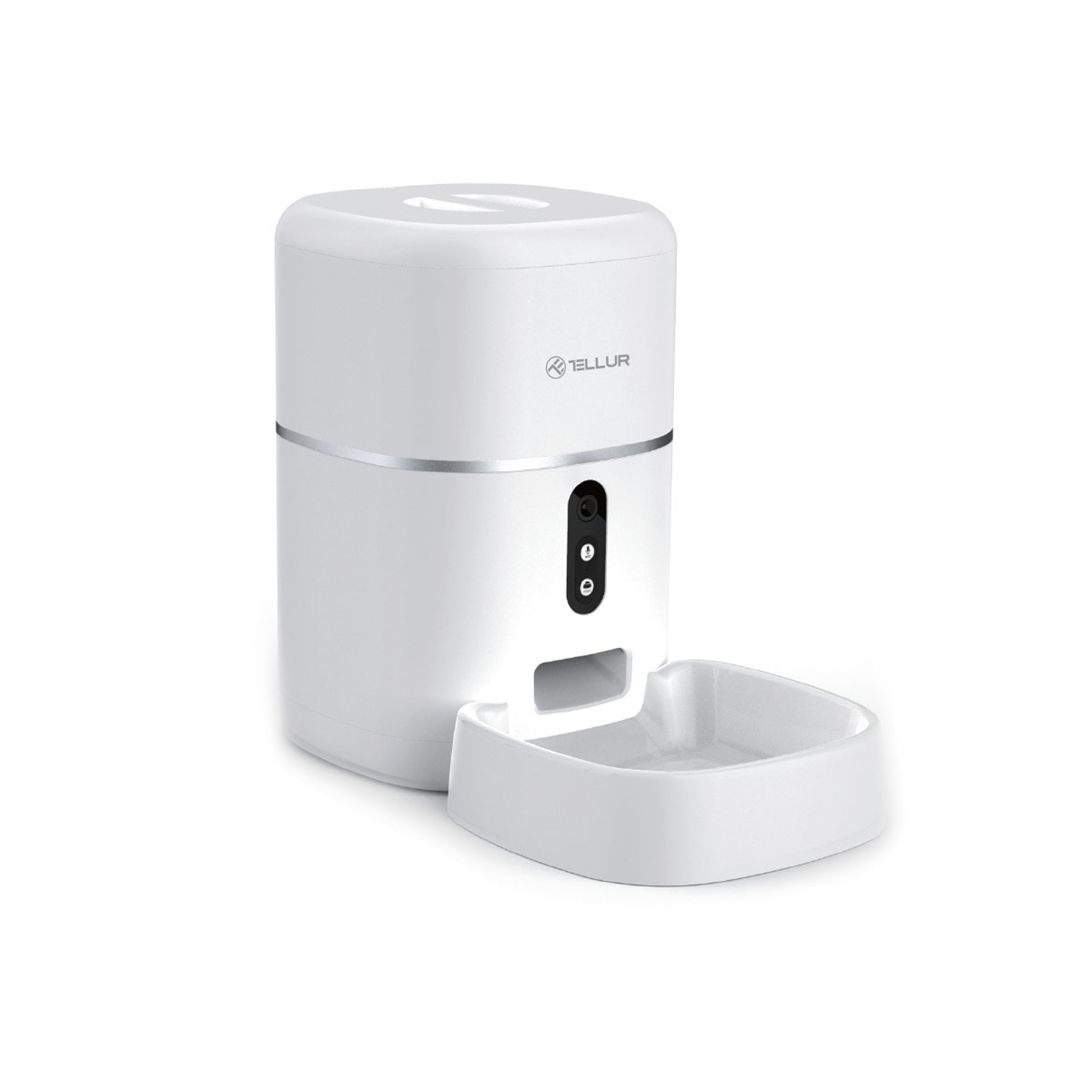 Automatski hranilica za kućne ljubimce TELLUR SMART WIFI PET FEEDER, ULTRA HD kamera, 4L bijeli-1