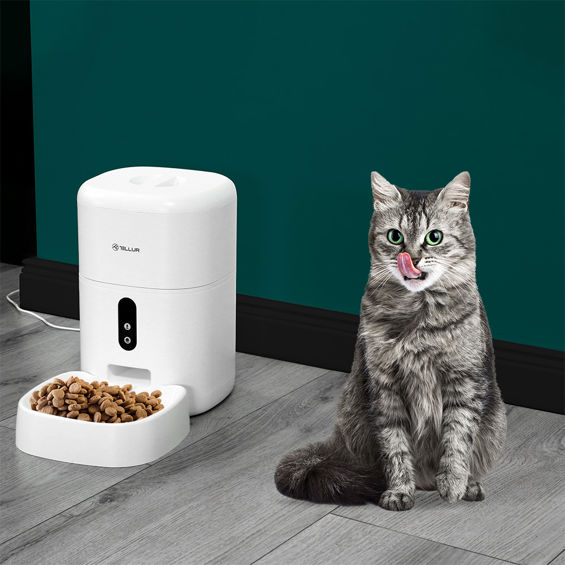 Automatski hranilica za kućne ljubimce TELLUR SMART WIFI PET FEEDER, ULTRA HD kamera, 4L bijeli-9