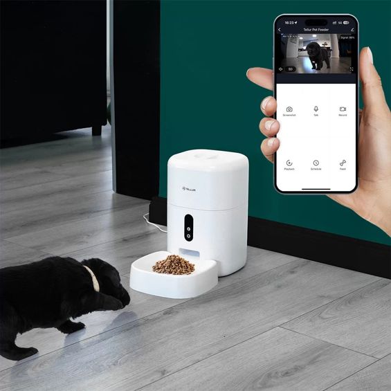 Automatski hranilica za kućne ljubimce TELLUR SMART WIFI PET FEEDER, ULTRA HD kamera, 4L bijeli-11
