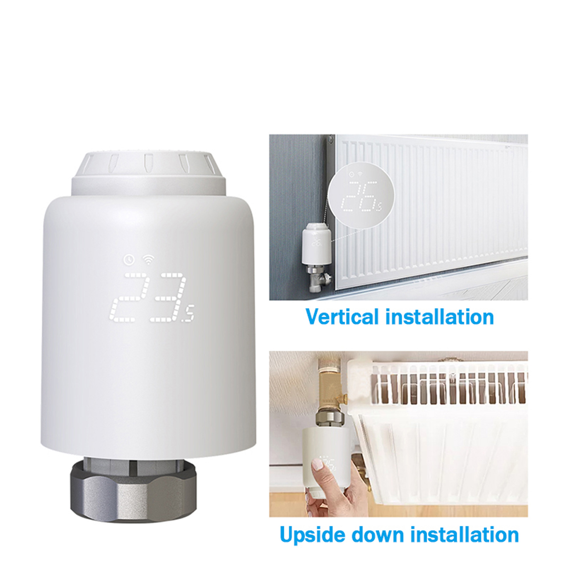 Termostat TELLUR SMART WIFI THERMOSTATIC RADIATOR VALVE RVSH1 LED bijeli-12